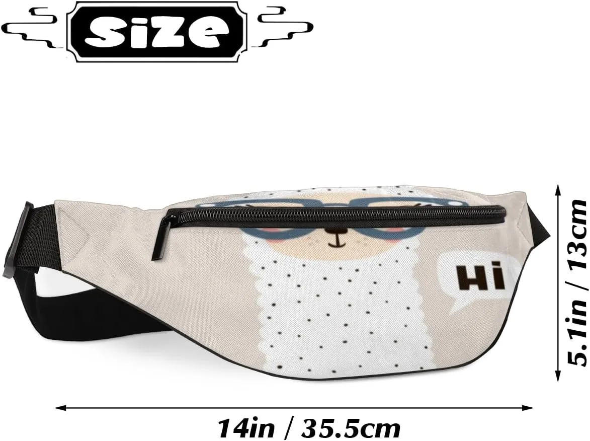 Fanny Pack for Women Men Waist Pack Cute Sheep Crossbody Bag with Adjustable Straps for Hiking Running Walking Travel Cycling