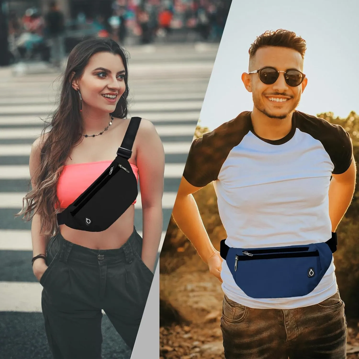 Fanny Pack for Women Men,Crossbody Fanny Pack Water Resistant Sports Waist Bag Pack, Belt Bag for Travel Hiking Running