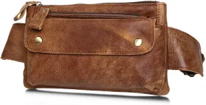 Fanny Pack Genuine Leather Belt Bag for Women or Men