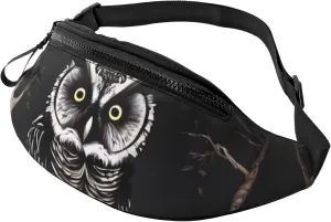Fanny Packs for Women Belt bag Large Crossbody Bags Trendy Chest Bag Late Night Owl Waist Bag for Travel