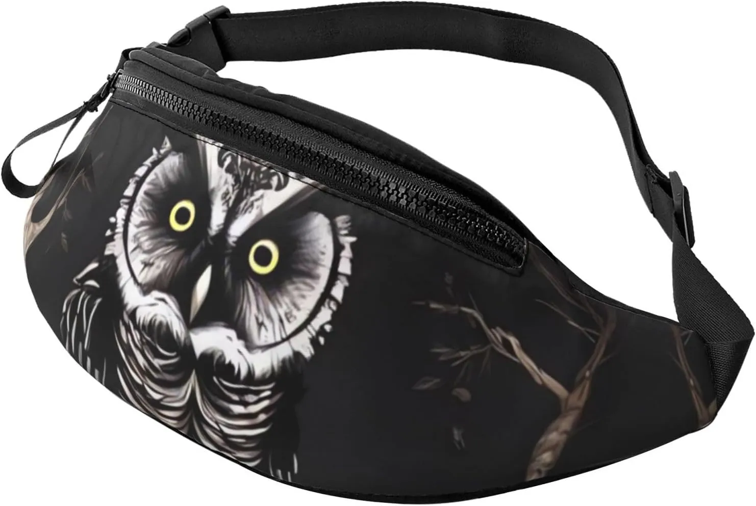 Fanny Packs for Women Belt bag Large Crossbody Bags Trendy Chest Bag Late Night Owl Waist Bag for Travel