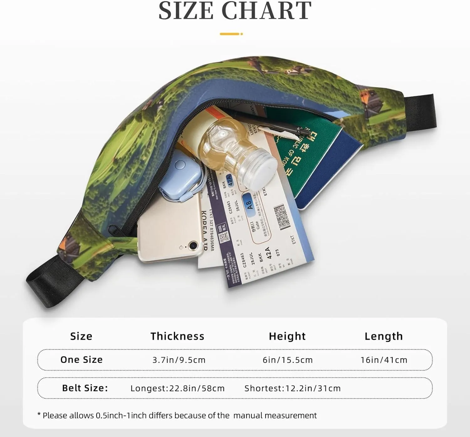 Fanny Packs For Women Men Waist Bag Waterproof Sport Belt Bag Village Scenic Fashion Waist Pack Adjustable Crossbody Bags Zipper Bum Bag For Running Hiking Travel