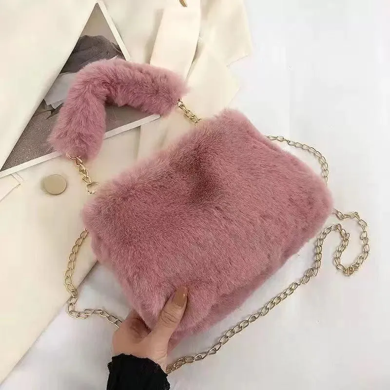 Fashion Niche Chain Plush Korean Cute Crossbody Bags