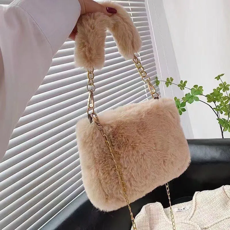 Fashion Niche Chain Plush Korean Cute Crossbody Bags