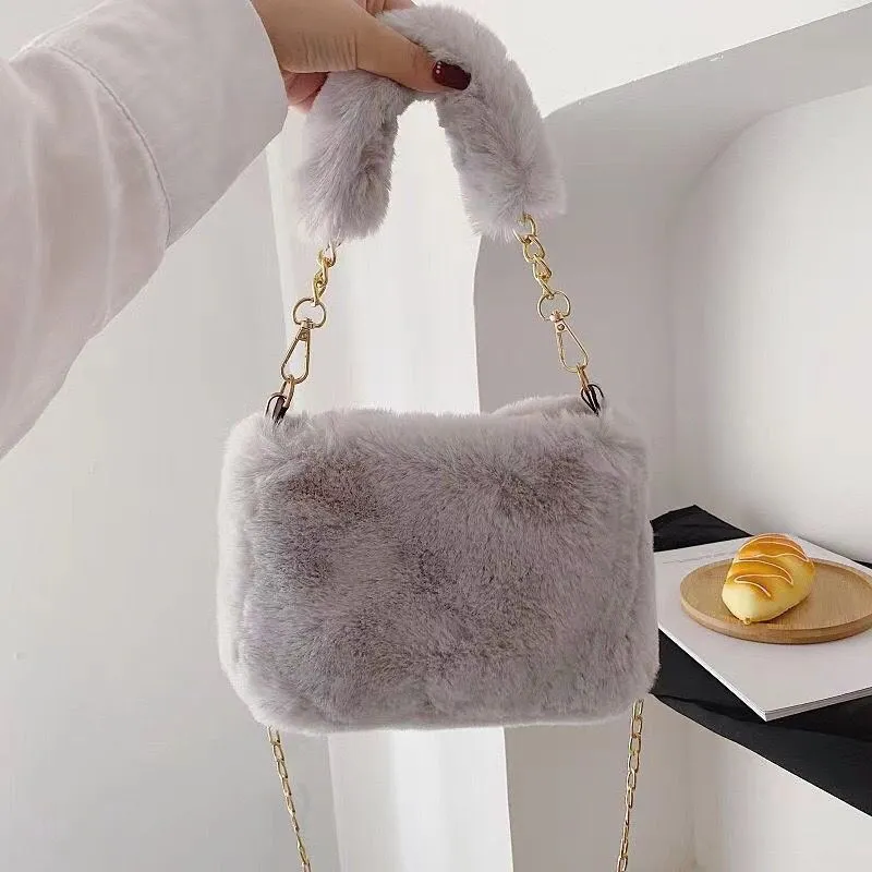 Fashion Niche Chain Plush Korean Cute Crossbody Bags