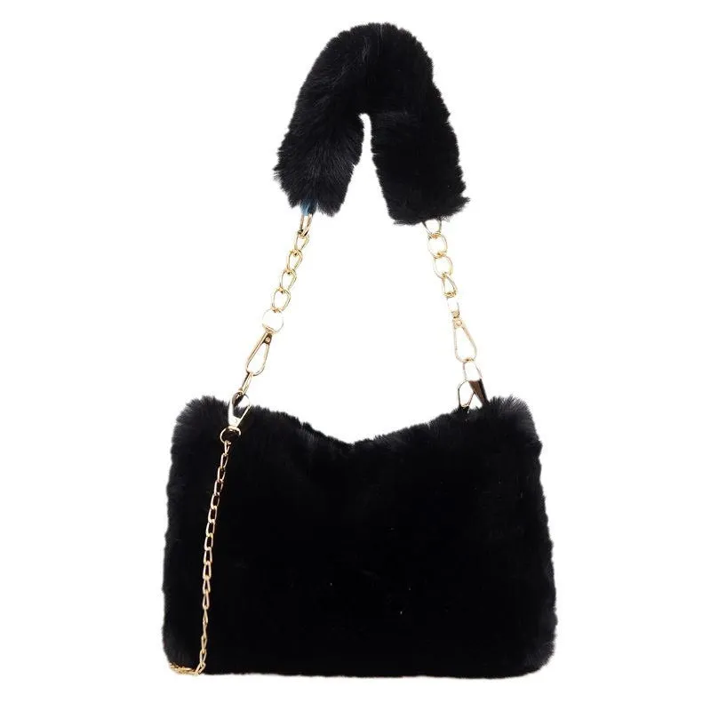 Fashion Niche Chain Plush Korean Cute Crossbody Bags