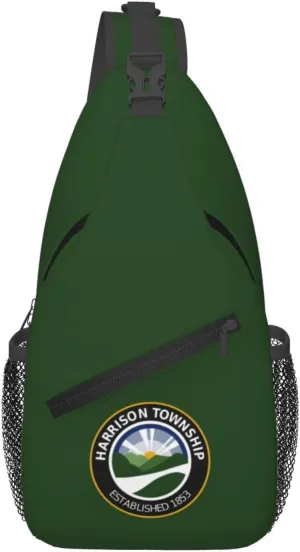 Flag Of Harrison Township, Ohio Crossbody Bags For Women Men Chest Backpack Gym Shoulder Bag Travel Outdoor Sports Casual Crossbody Bags