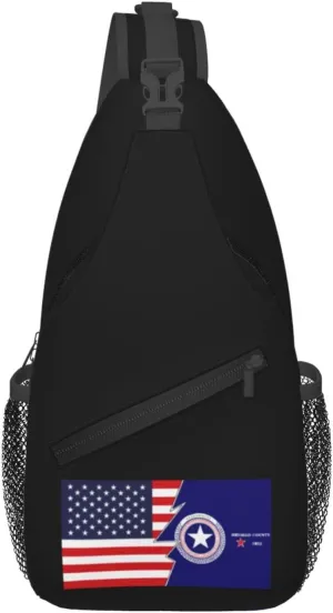 Flag Of Hidalgo County, Texas And America Crossbody Bags For Women Men Chest Backpack Gym Shoulder Bag Travel Outdoor Sports Casual Crossbody Bags