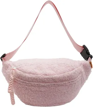 Fleece Sherpa Crossbody Bag for Women Mini Everywhere Belt Bag Trendy Fashionable Cute Waist Pouch Cute Bum Hip Waist Pack Travel Chest Bag (Pink)