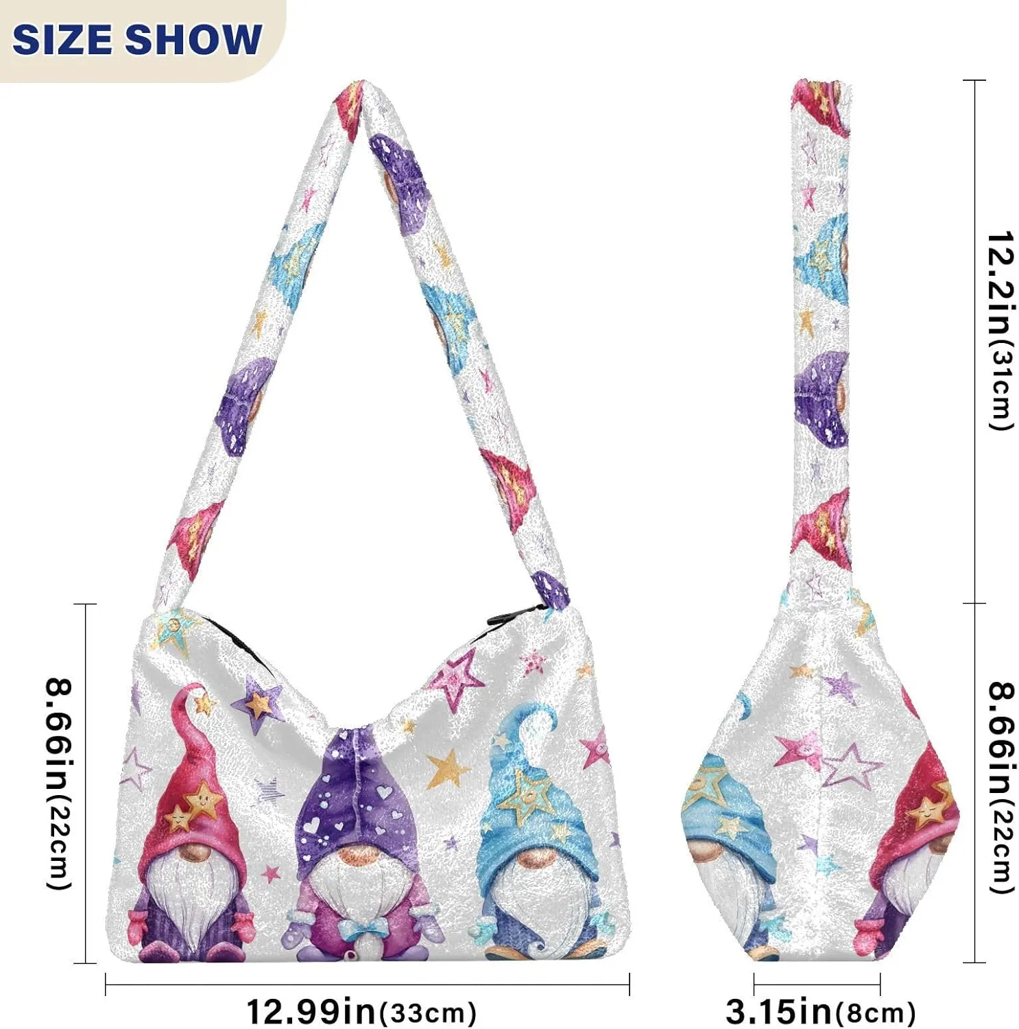 Fluffy Crossbody Bag for Women,Polyester Crossbody Bag Fluffy Tote Bag Lady Shoulder Bag