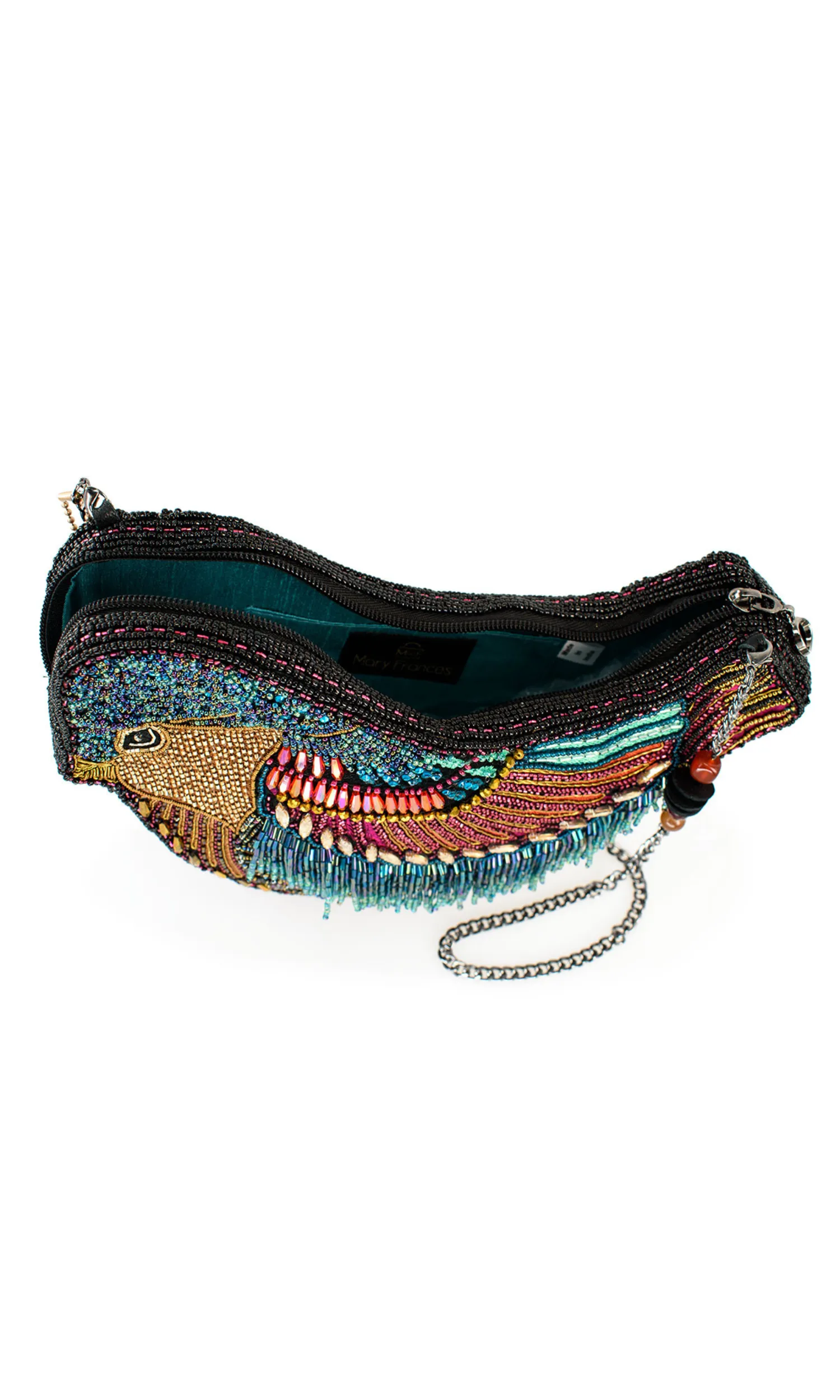 Fluttering Wings Beaded Bird Crossbody Handbag