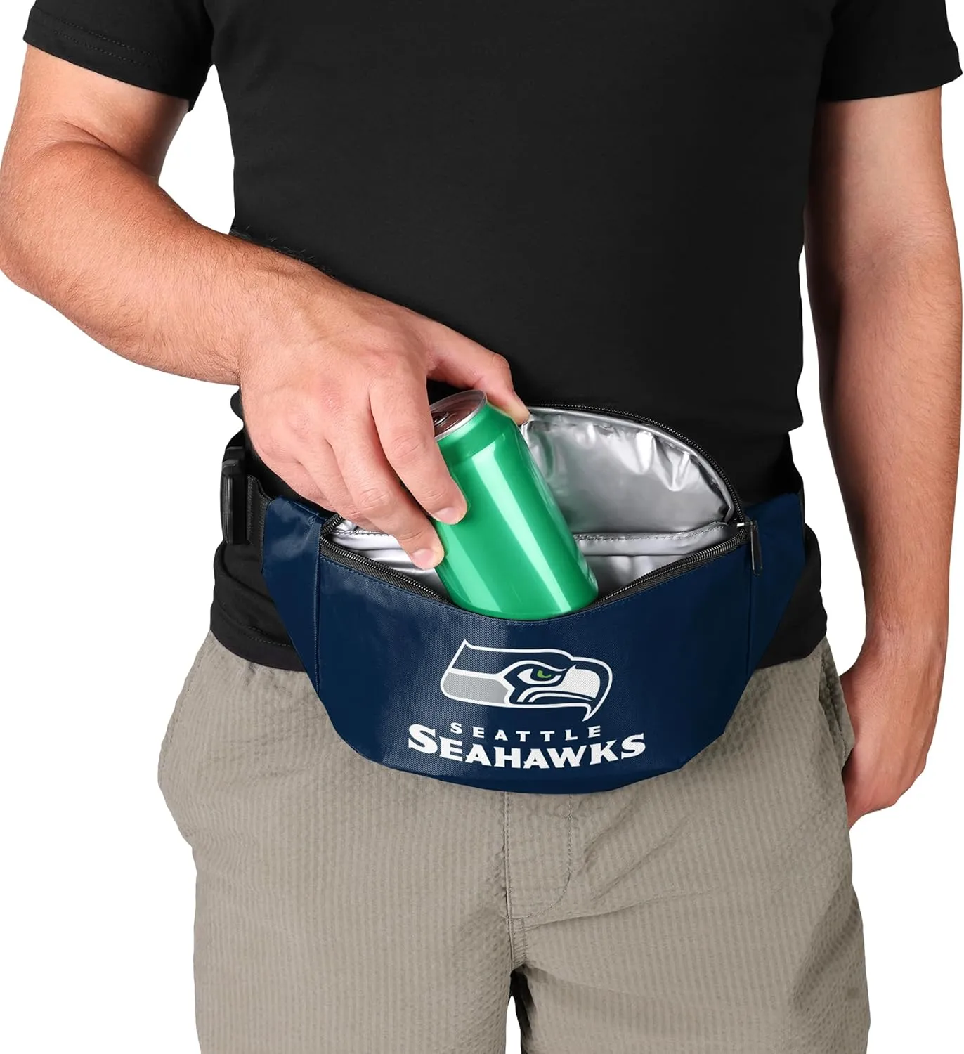 FOCO NFL Team Big Logo Fanny Pack Cooler, Seattle Seahawks