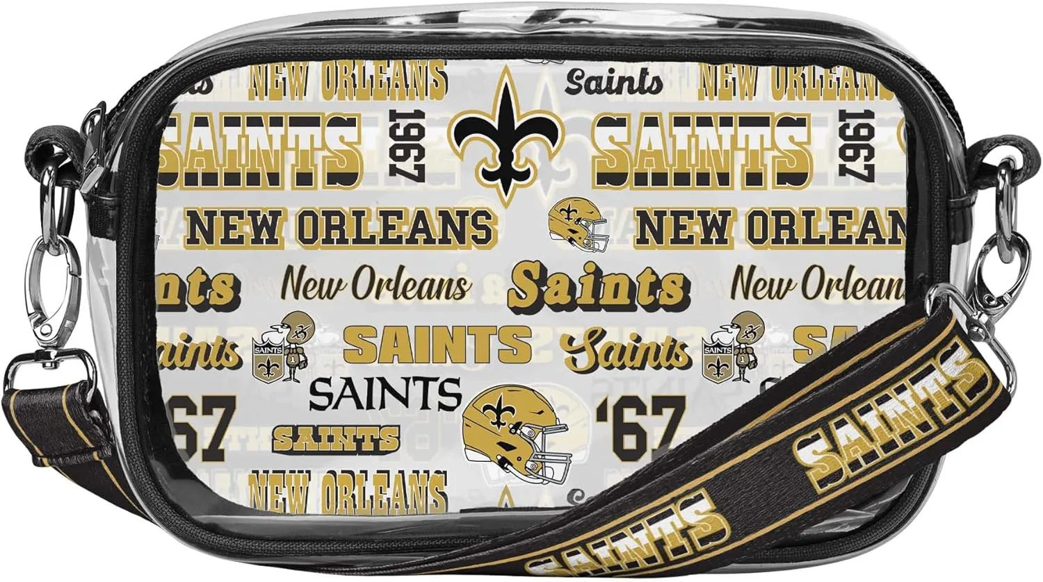 FOCO NFL Team Logo Retro Print Clear Crossbody Bag