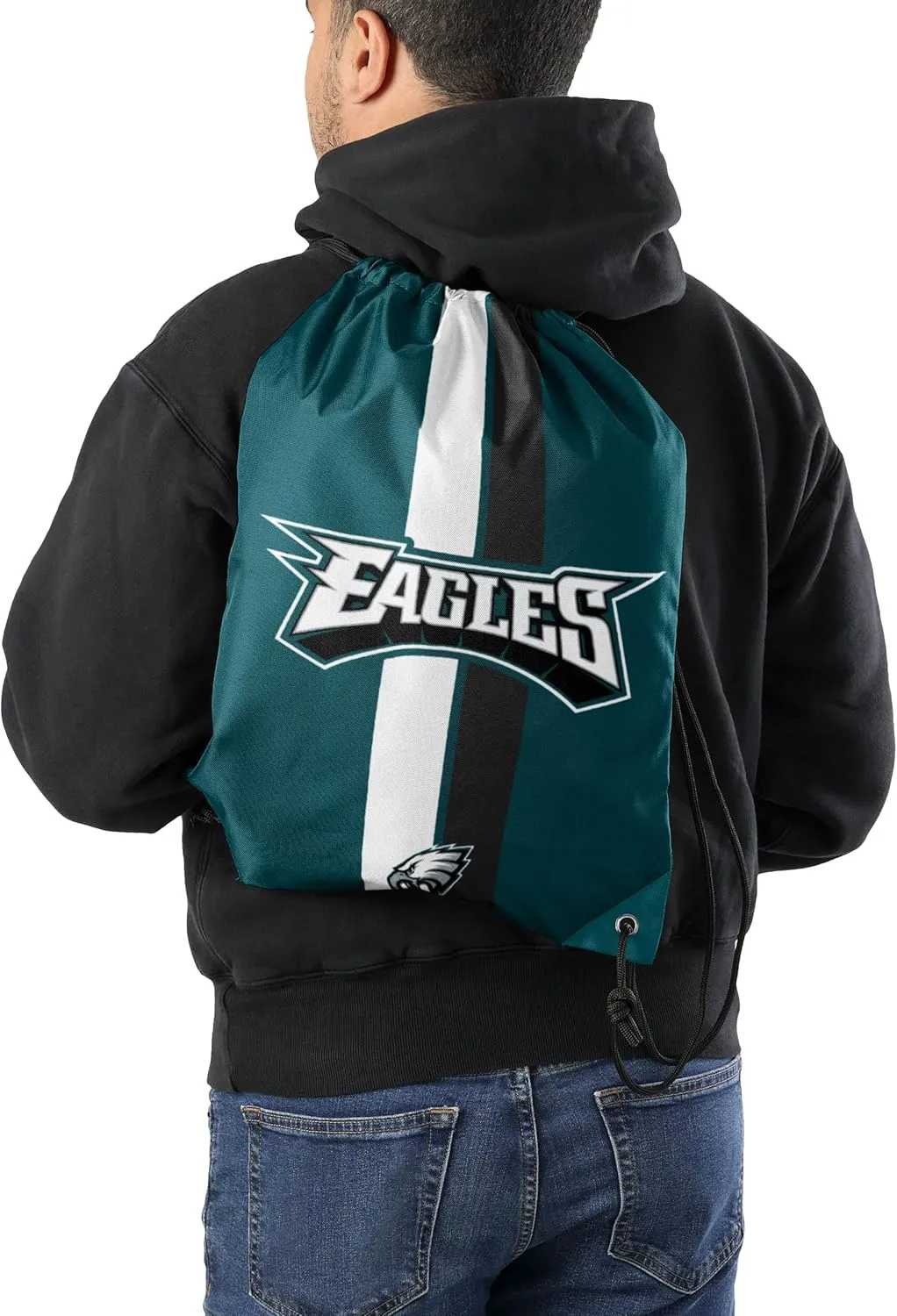 FOCO Philadelphia Eagles NFL Team Stripe Wordmark Drawstring Backpack
