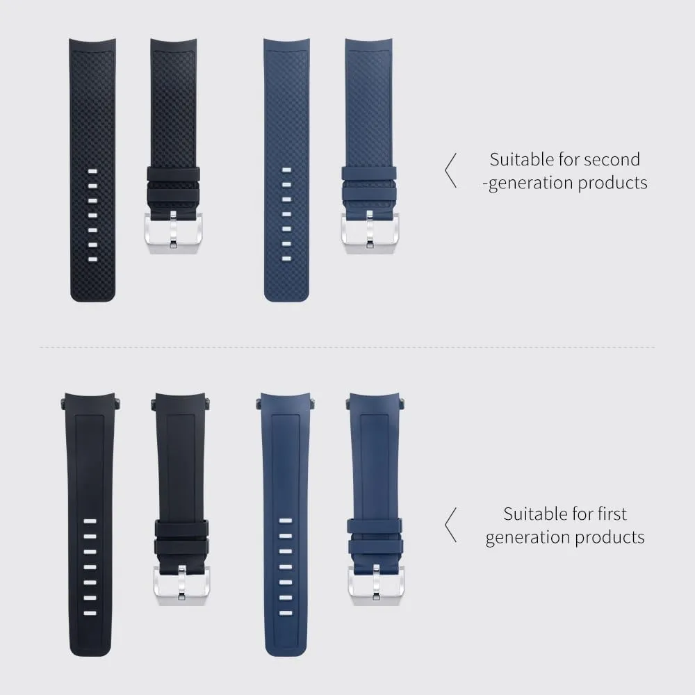For IWC Strap Aquatimer Family Fluoro Rubber Watchband Bracelet 2 Styles Curved End 22mm Quick Release Watch Band