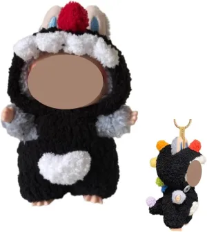 for LBB/bubu Doll – Handcrafted Macaron Dinosaur Angel Outfit for Standing Vinyl Figures (17cm) with Sparkle Accents (Black)