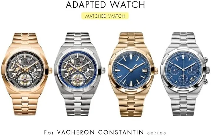 for VACHERON CONSTANTIN Strap Overseas Quick Release Connection Solid Stainless Steel Bracelet Watch Band (Color : Rose Gold, Size : 24x8mm)