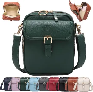 Forcipower07 Crossbody Bag, Forcipower07 Purse, Vintage Leather Anti Theft Shoulder Bag with 10 Card Slots