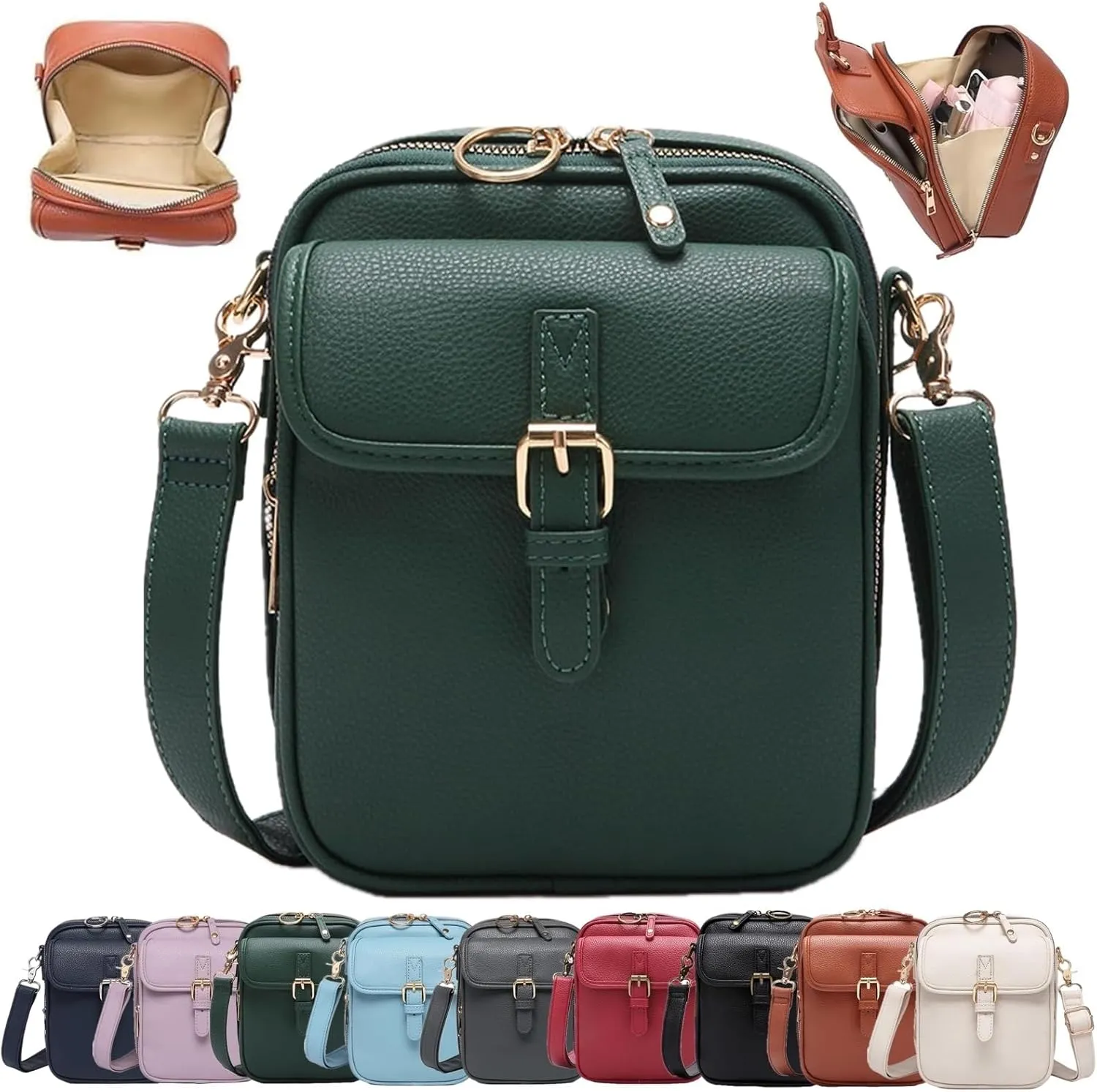 Forcipower07 Crossbody Bag, Forcipower07 Purse, Vintage Leather Anti Theft Shoulder Bag with 10 Card Slots