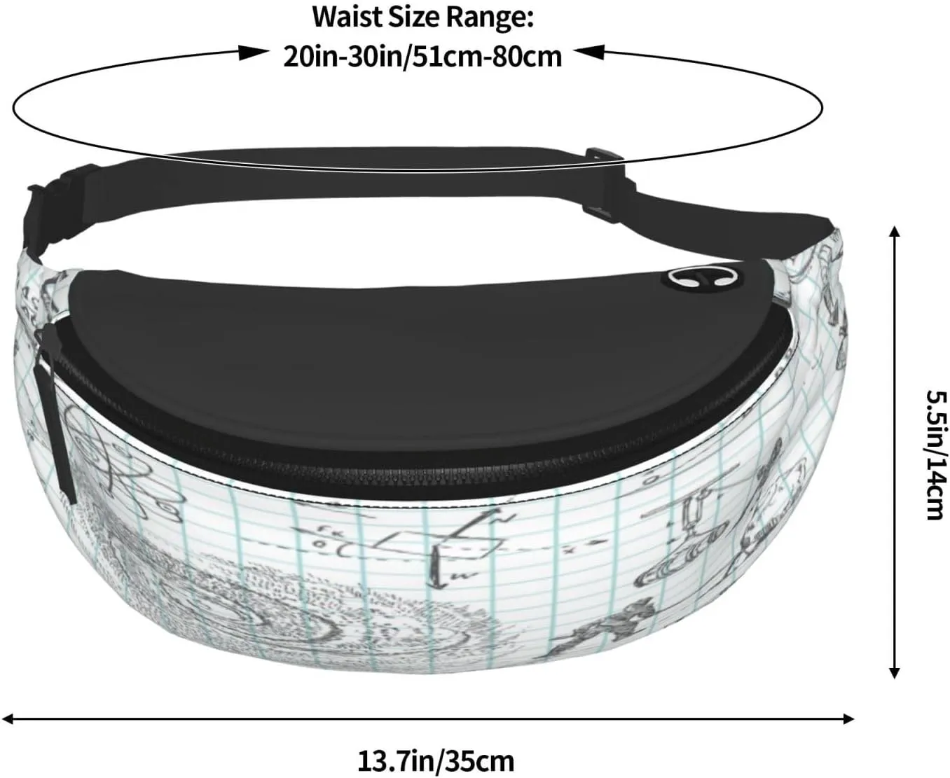 Formula Mathematics Physics Science Fanny Pack, Crossbody Waist Packs for Women Men Waist Bags with Adjustable Strap for Travel Running Hiking Sport