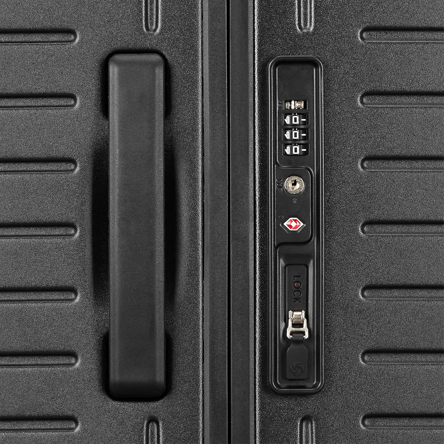 Framelock Max 21” Carry-On Hardshell Zipperless Luggage - Highly Secure Integrated Eazylock™ Mechanism - RightHeight™ Adjustable Handle System - 360° Spinner Wheels - Airline Approved - Asphalt Black
