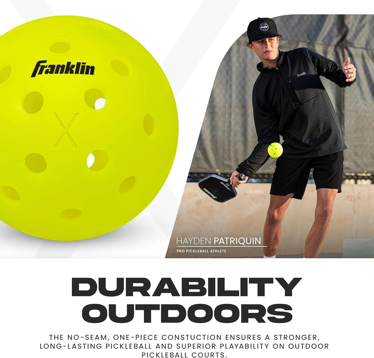 Franklin Sports X-40 Outdoor Pickleballs - Official Ball of USA Pickleball, APP Tour   Pickleball US Open - 3 Packs, 12 Packs, 36 Pickleball Buckets, 50, 100   400 Bulk Packs of Regulation Pickleballs