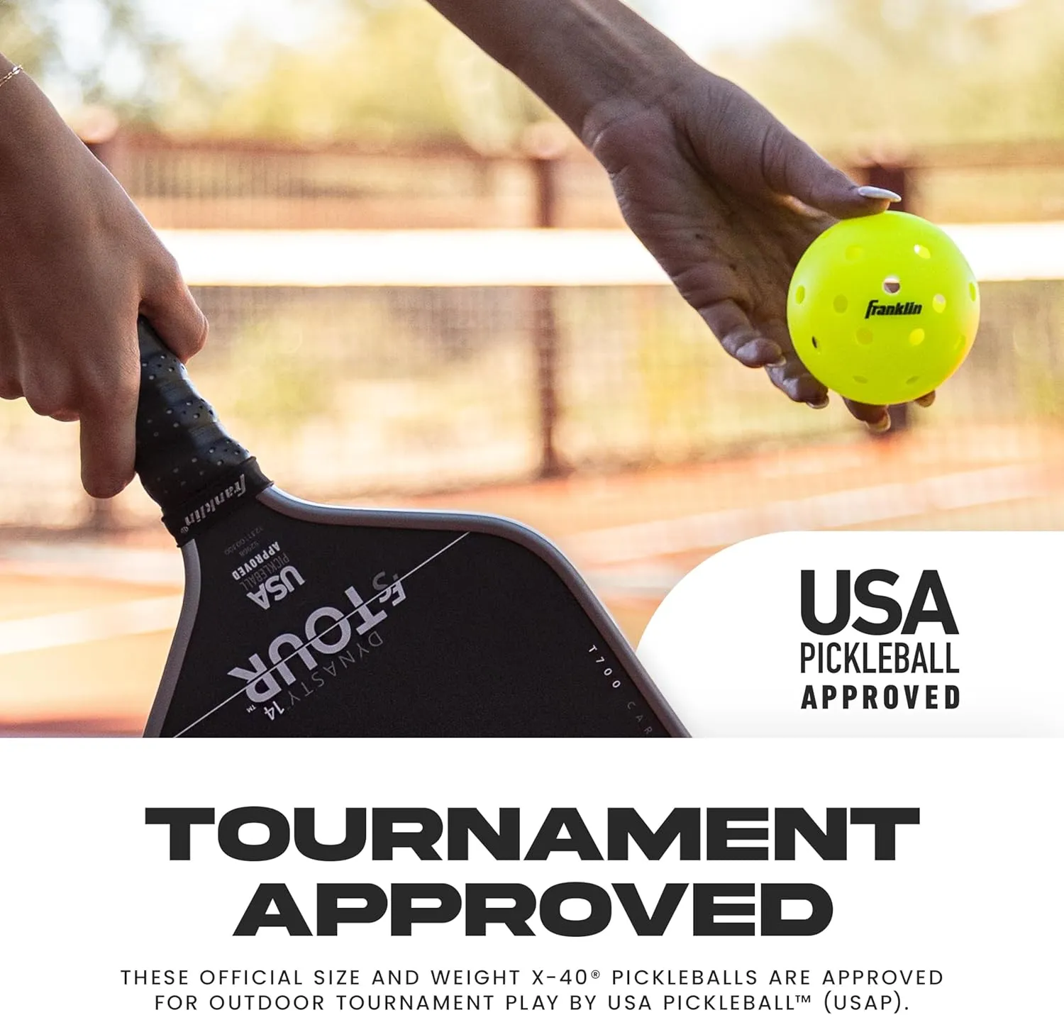 Franklin Sports X-40 Outdoor Pickleballs - Official Ball of USA Pickleball, APP Tour   Pickleball US Open - 3 Packs, 12 Packs, 36 Pickleball Buckets, 50, 100   400 Bulk Packs of Regulation Pickleballs