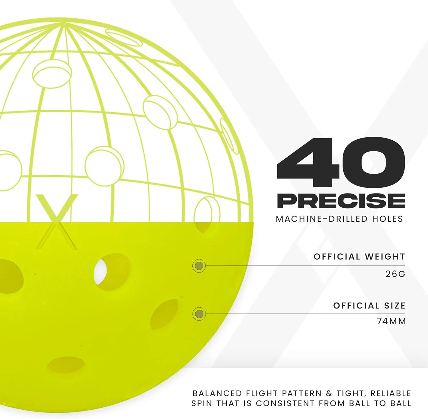 Franklin Sports X-40 Outdoor Pickleballs - Official Ball of USA Pickleball, APP Tour   Pickleball US Open - 3 Packs, 12 Packs, 36 Pickleball Buckets, 50, 100   400 Bulk Packs of Regulation Pickleballs