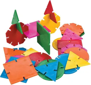 Fun Express Bulk 400 Piece Geometric Connecting Shapes Building Blocks Set, School and Play Activities