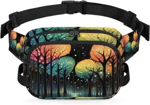 Funny Deco Trees Fanny Pack for Men Women Waist Bag Crossbody Hip Bum Bag Belt Bag for Running Hiking Travel Sports