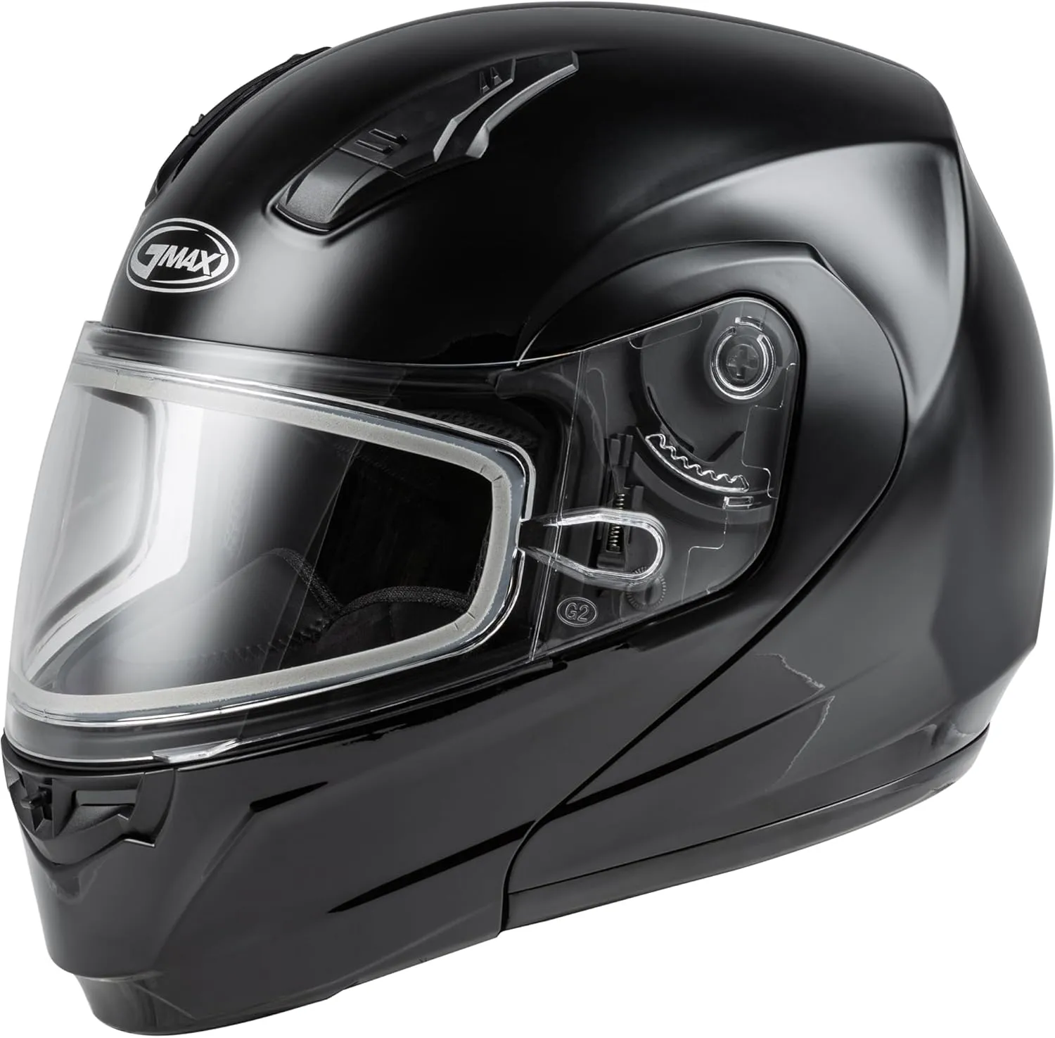 GMAX MD-04S Snow Modular Helmet Solid w/Quick Release Buckle (Black, Medium) - FMVSS 218 Approved