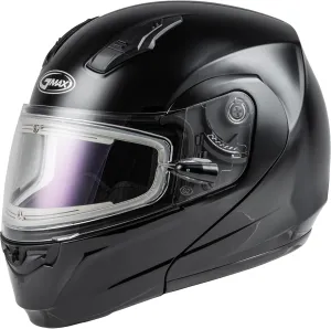 GMAX MD-04S Snow Modular Helmet Solid w/Quick Release Buckle Electric Shield (Black, Medium) - FMVSS 218 Approved