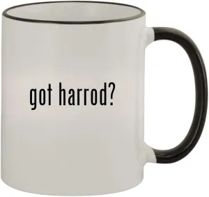 got harrod? - 11oz Colored Handle and Rim Coffee Mug, Black