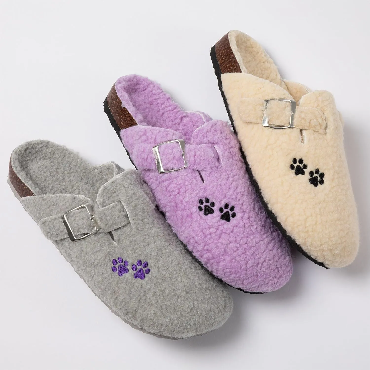 GreaterGood Paw Print Sherpa Clog Slippers