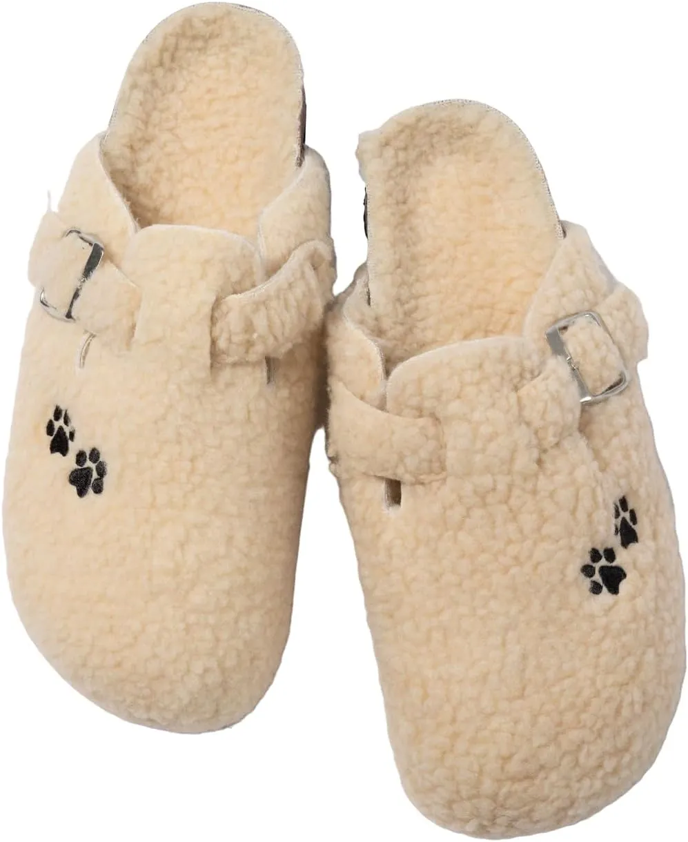 GreaterGood Paw Print Sherpa Clog Slippers