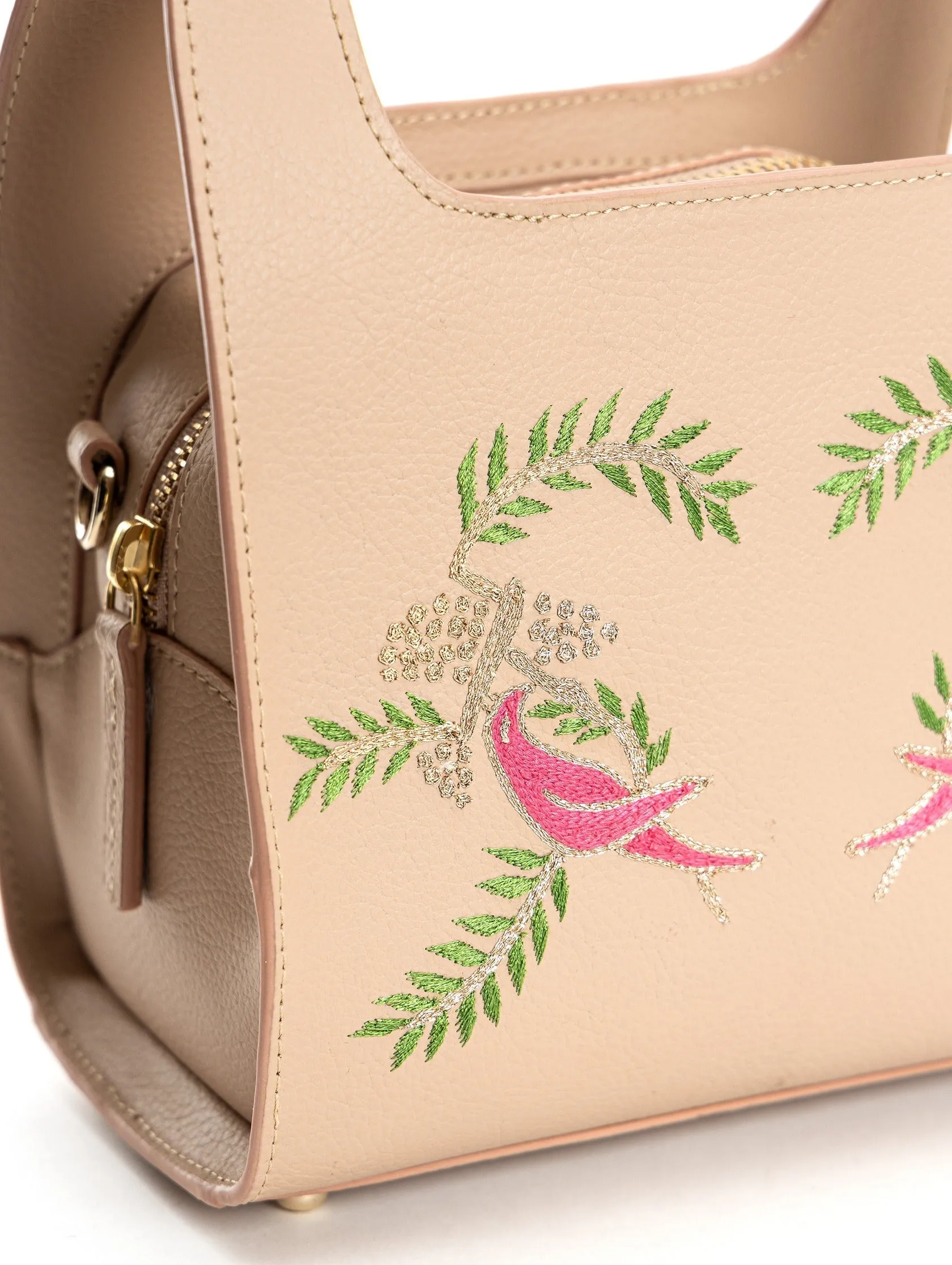 Green Hermitage Aphrodite Vegan Leather Satchel/Crossbody Bags (Almond)