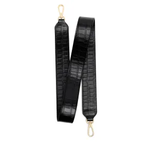 Guitar Short Crossbody Strap Black Croc