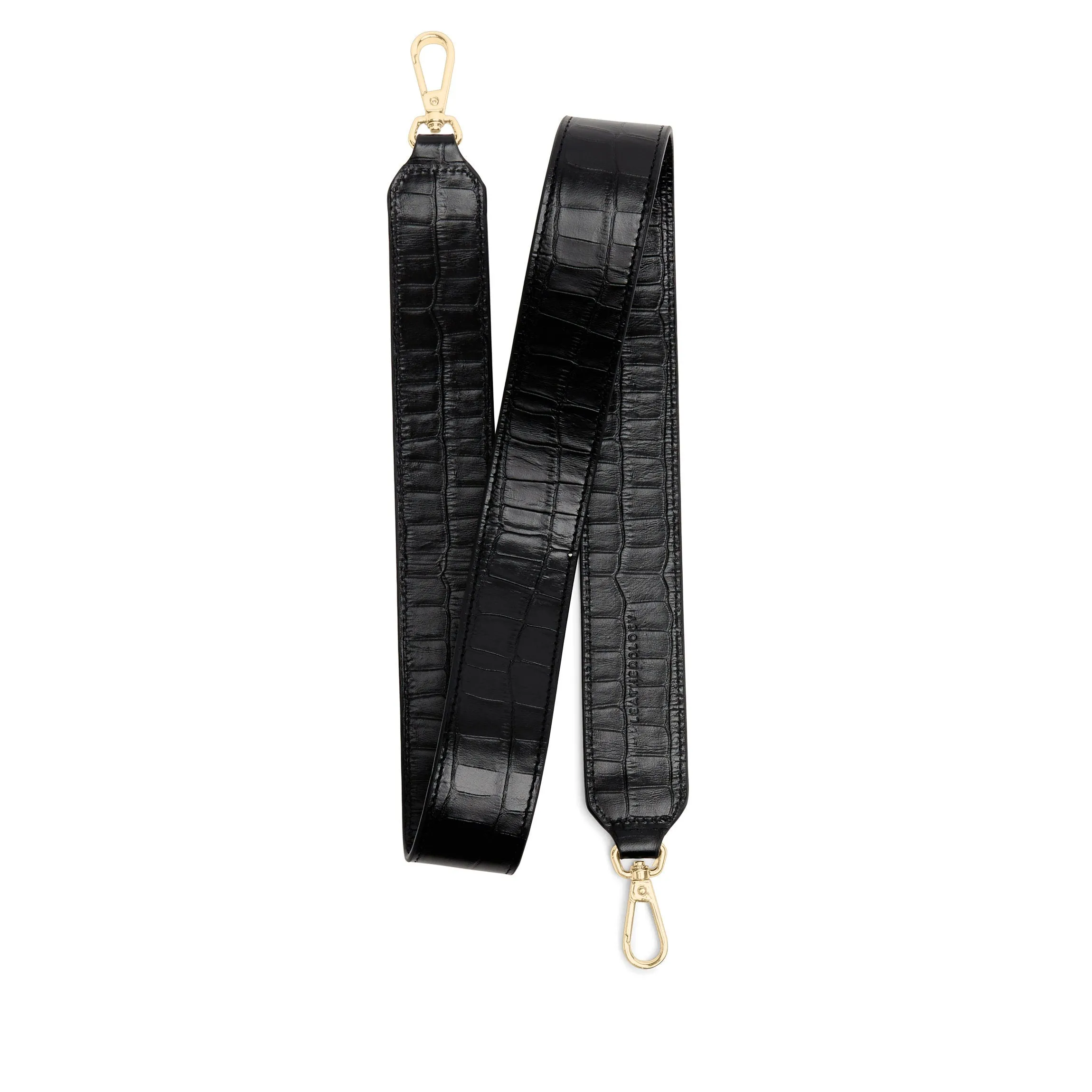 Guitar Short Crossbody Strap Black Croc