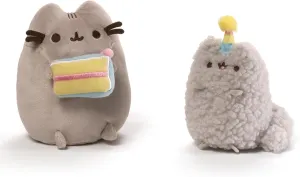 GUND Pusheen and Stormy Birthday Set Plush, Collectible Stuffed Animals for Ages 8 and Up, Gray, 6.5”