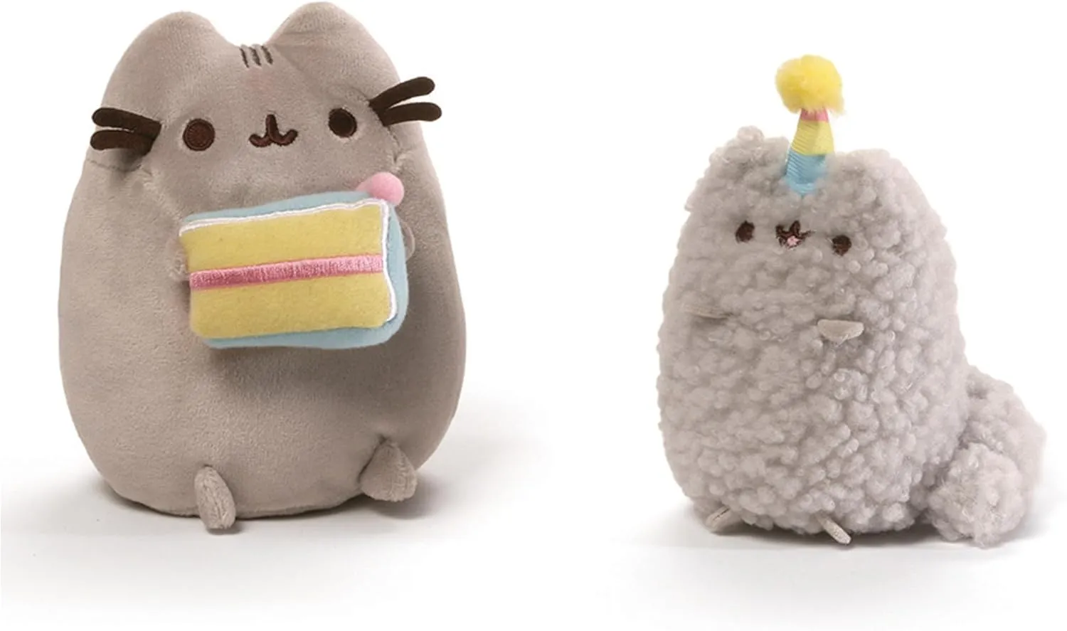 GUND Pusheen and Stormy Birthday Set Plush, Collectible Stuffed Animals for Ages 8 and Up, Gray, 6.5”