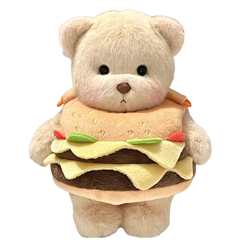 Hamburger Potato Chips Bear Cute Doll Pendant Crossbody Bags