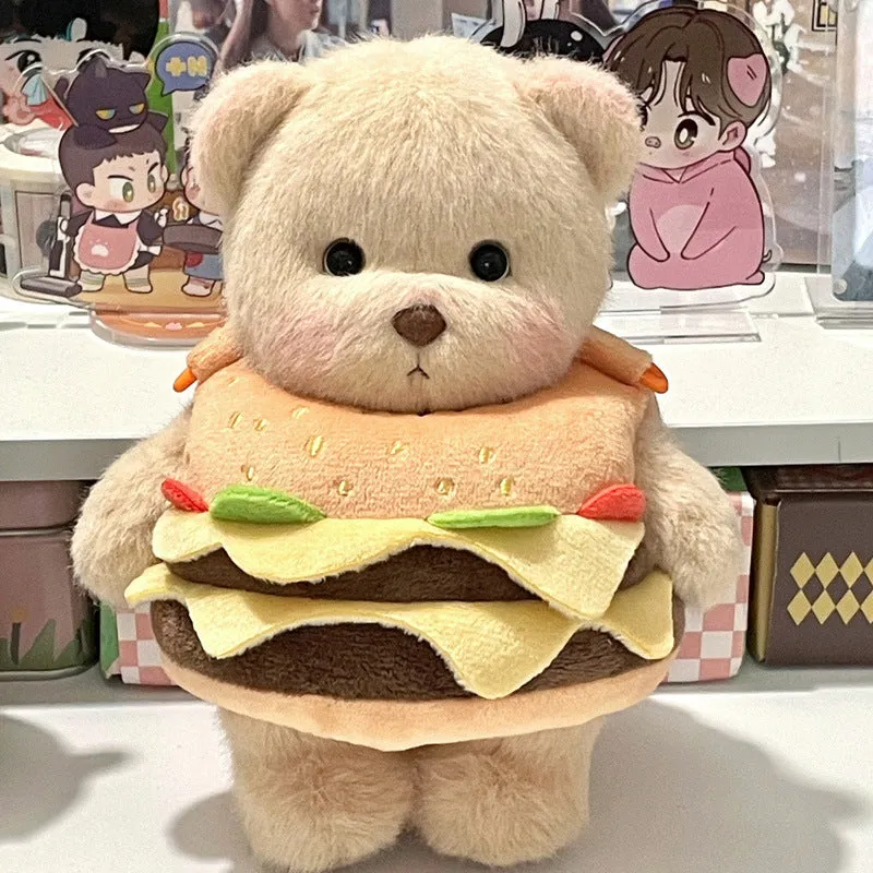 Hamburger Potato Chips Bear Cute Doll Pendant Crossbody Bags