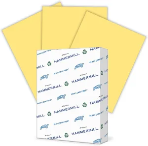 Hammermill Colored Paper, 20 lb Buff Printer Paper, 8.5 x 11-1 Ream (500 Sheets) - Made in the USA, Pastel Paper, 103325R