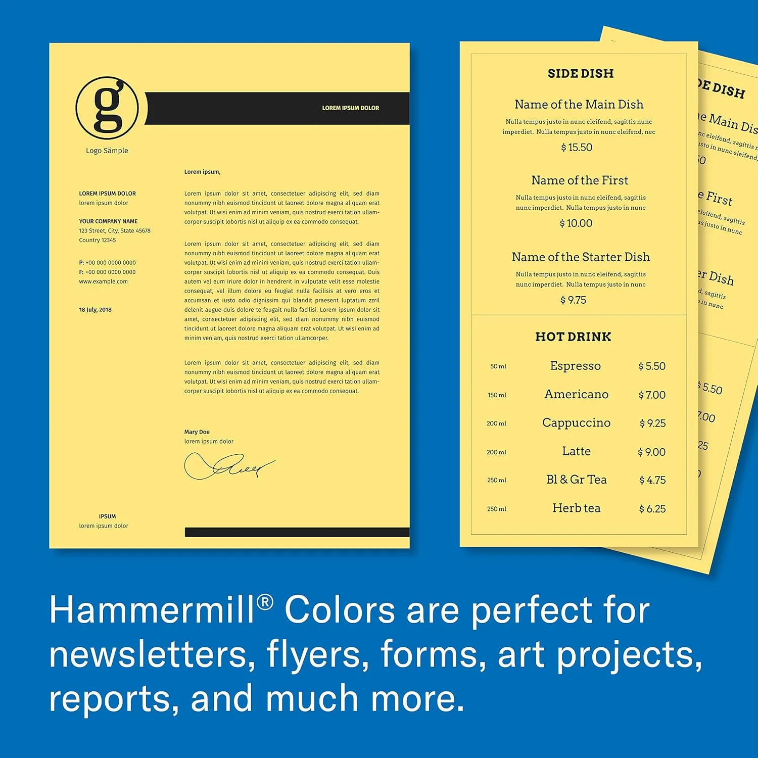 Hammermill Colored Paper, 20 lb Buff Printer Paper, 8.5 x 11-1 Ream (500 Sheets) - Made in the USA, Pastel Paper, 103325R