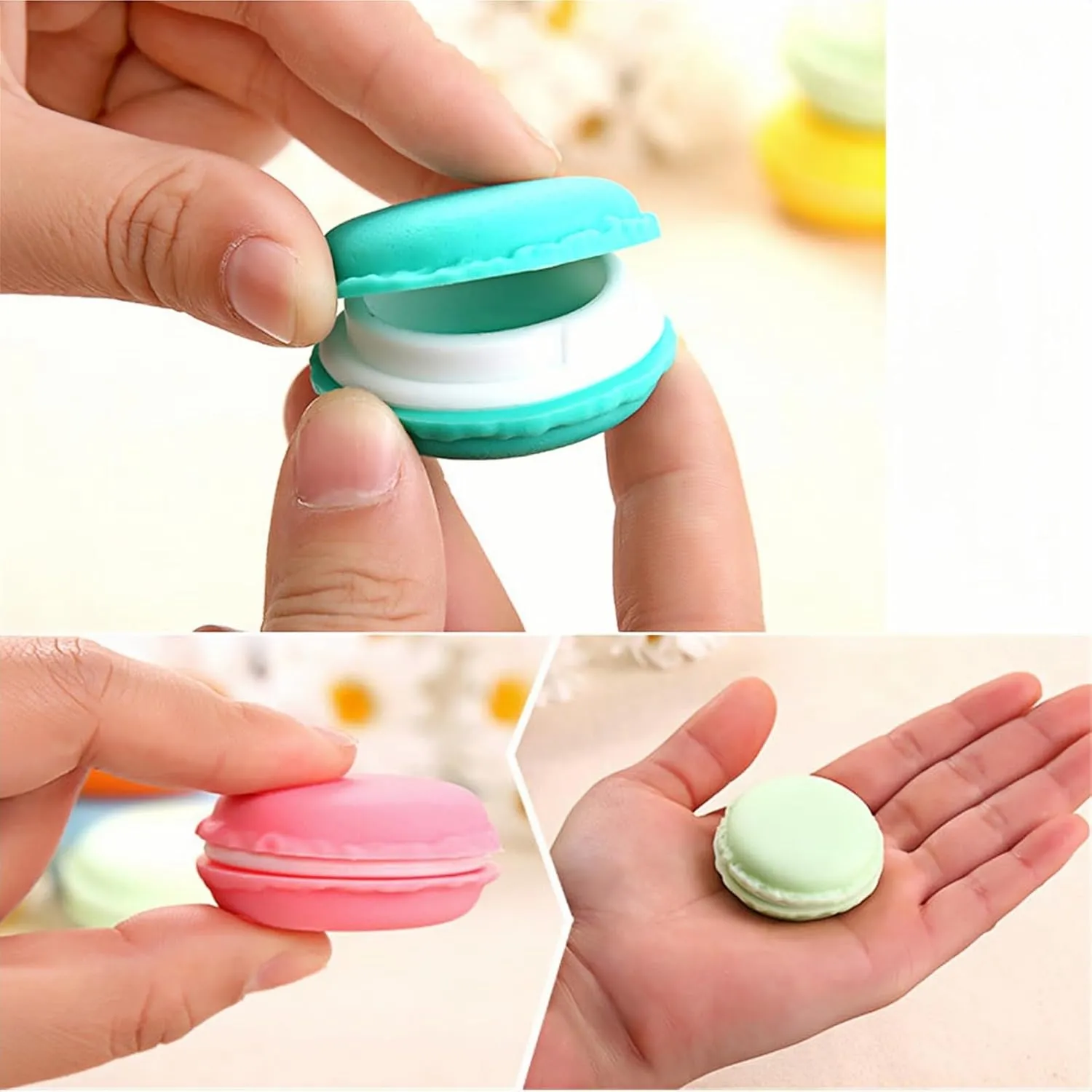 HAN SHENG 30 Pcs Cute Macaron Mini Storage Case Jewelry Box Case Jewelry Storage Container Earring Travel Organizer (Pink)