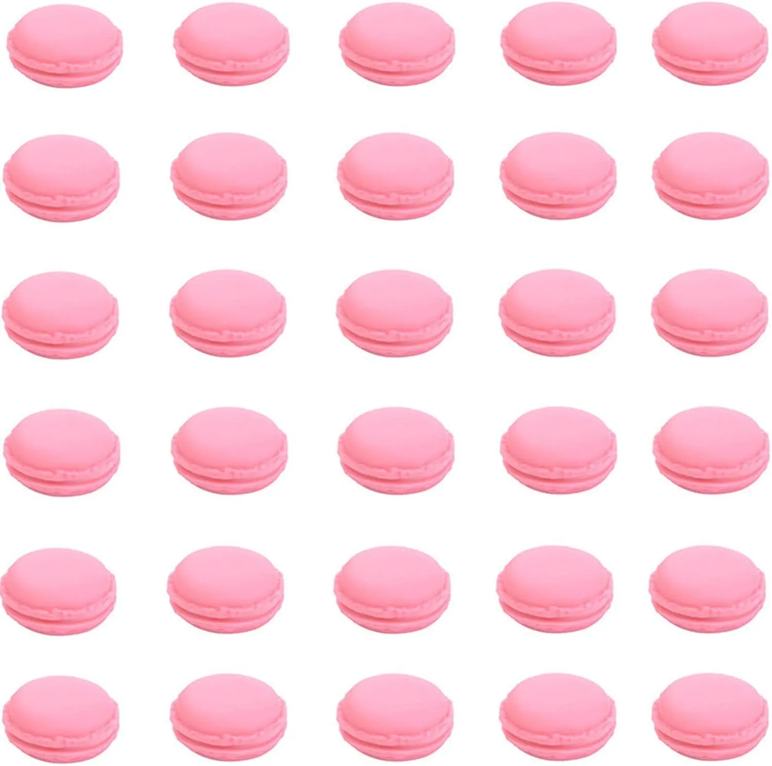 HAN SHENG 30 Pcs Cute Macaron Mini Storage Case Jewelry Box Case Jewelry Storage Container Earring Travel Organizer (Pink)