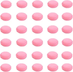 HAN SHENG 30 Pcs Cute Macaron Mini Storage Case Jewelry Box Case Jewelry Storage Container Earring Travel Organizer (Pink)