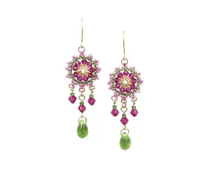 Handmade Drops Colorful Chandelier Swarovski Crystal Goldfilled Beaded Earrings