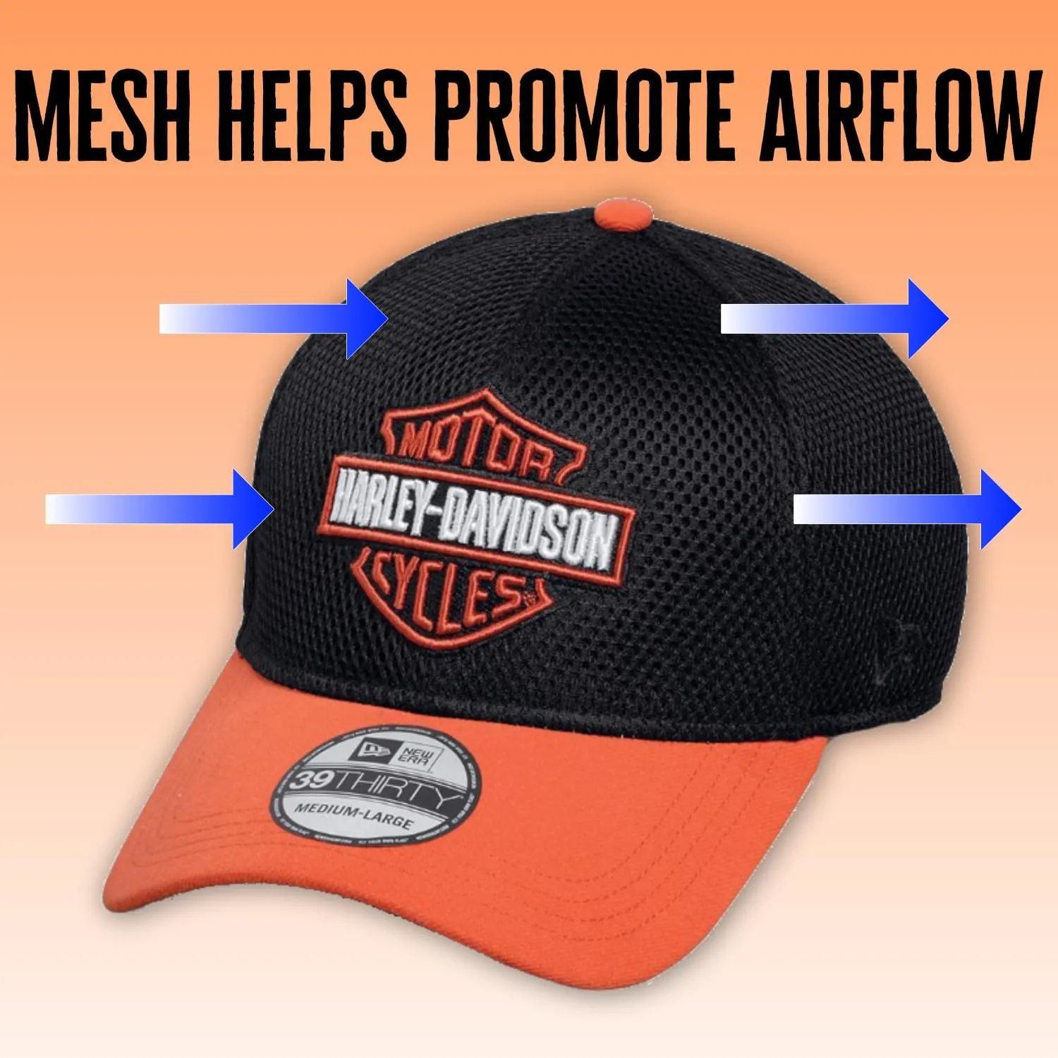 Harley-Davidson Colorblocked Logo Mesh Fitted Cap - 99447-16VM