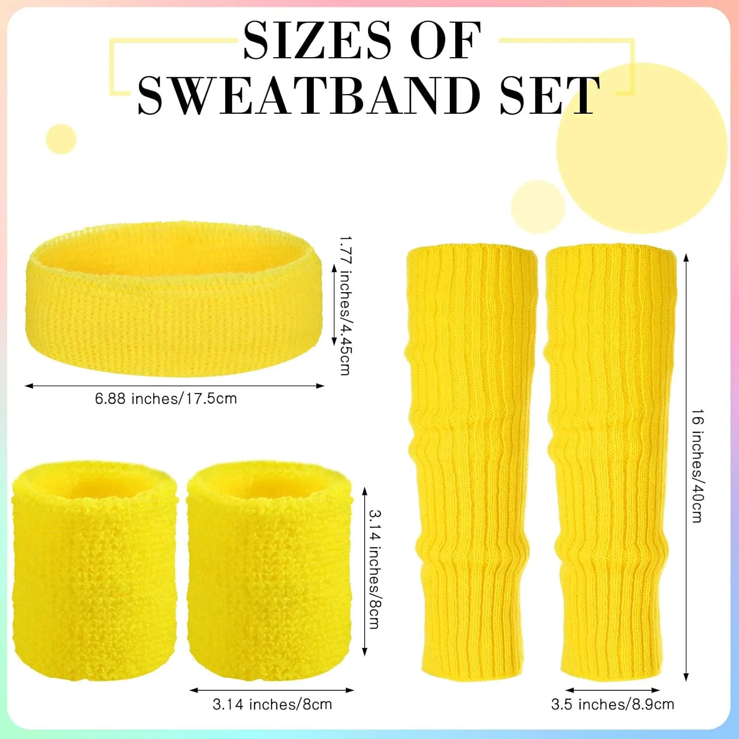 Haysandy 80s Costume Accessories for Women, Neon Leg Warmers Headband Wristbands Earrings Hair Rings for Cosplay